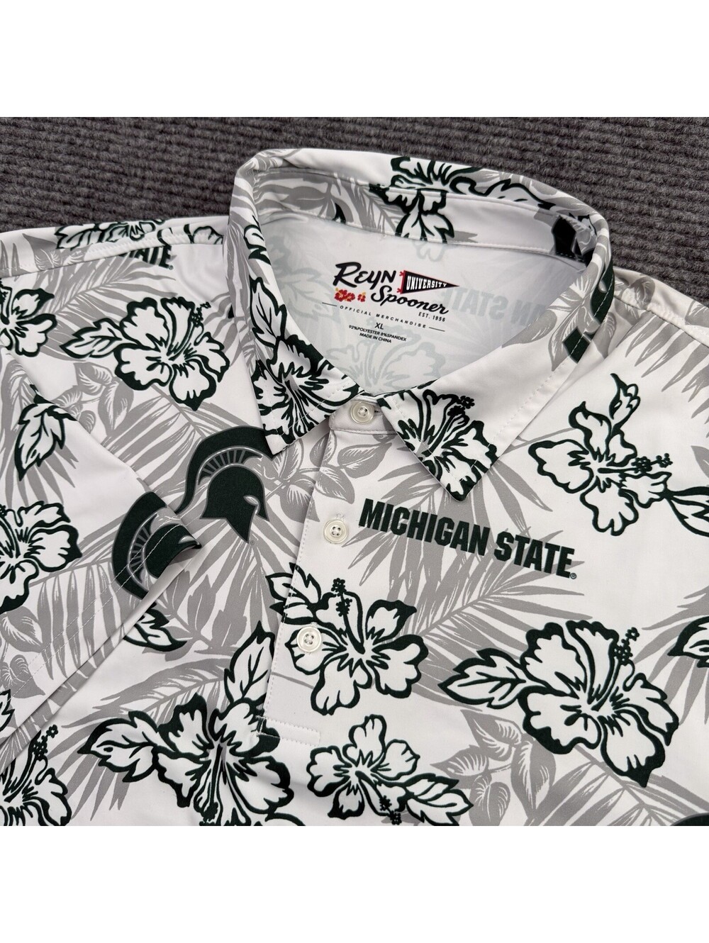 Reyn Spooner Michigan State Hawaiian Performance Polo Men’s Size XL Short Sleeve - Picture 1 of 5